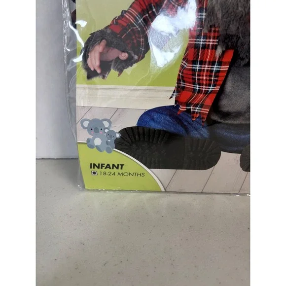 Spirit Halloween Wittle Werewolf Costume Infant 18-24 Months Red 3pc Set NEW - Picture 2 of 4